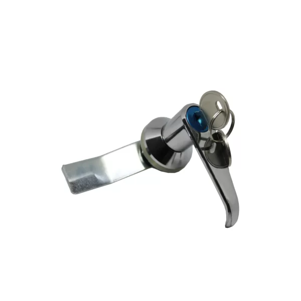 HANDLE PANEL LOCK+KEY 76MM SILVER SHINY / MS-303-1