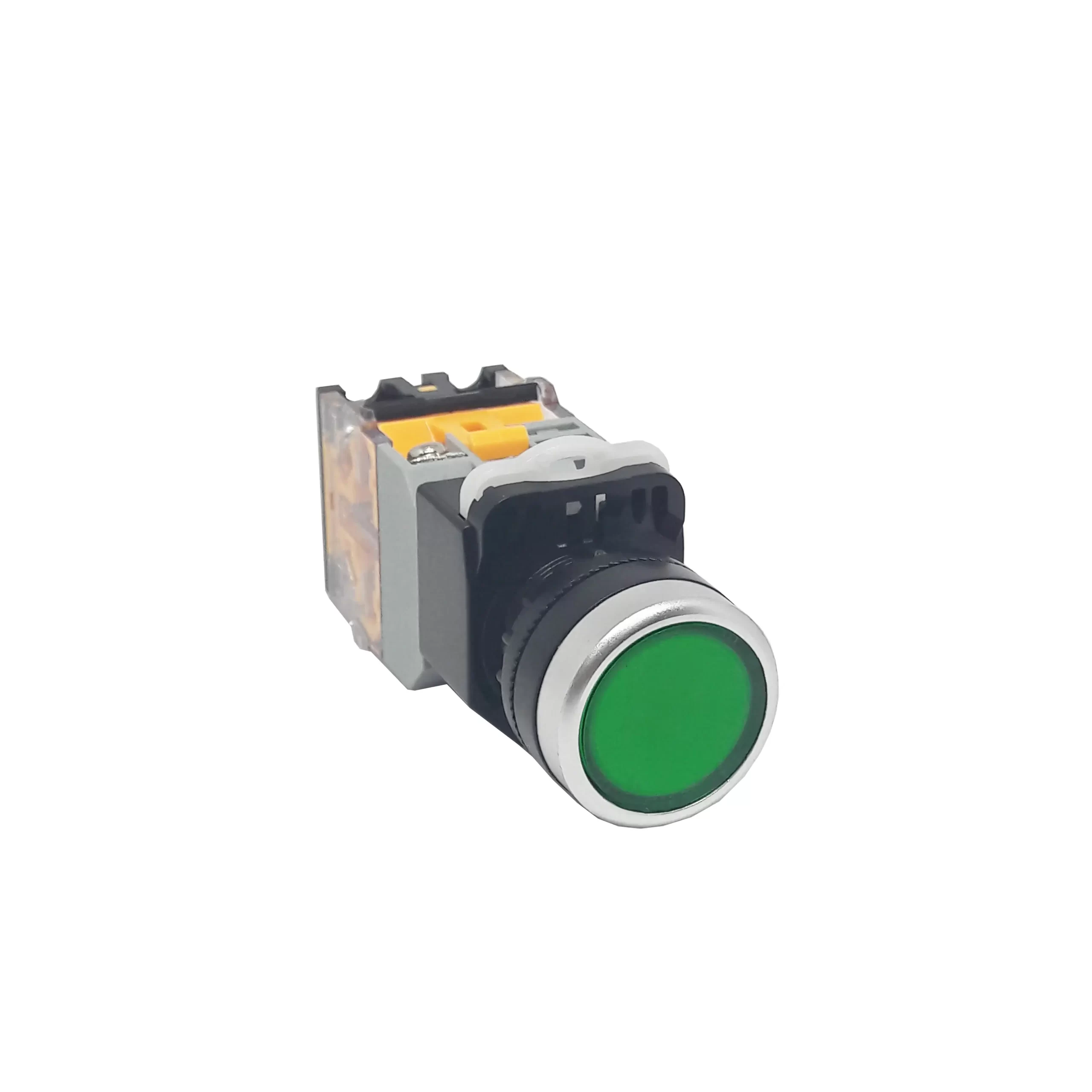 PUSH BUTTON FIXED CONTACT 22MM LED SPRING RETURN LA22C-11D GREEN
