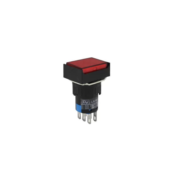 PUSH BUTTON 16MM STAY PUT RECTANGULAR / LA16-R22L